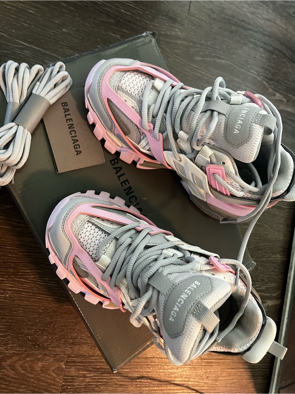 Balenciaga Track Sneakers Pink Grey Women’s US 7 w/ Box & Extra Laces